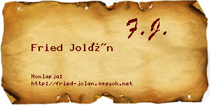Fried Jolán névjegykártya